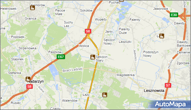 mapa Sękocin Stary, Sękocin Stary na mapie Targeo