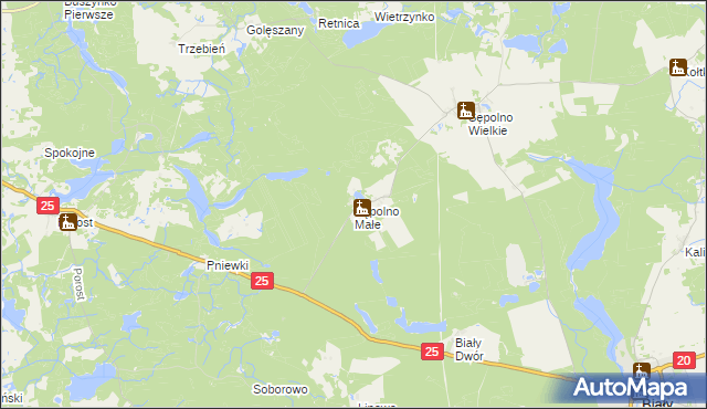 mapa Sępolno Małe, Sępolno Małe na mapie Targeo