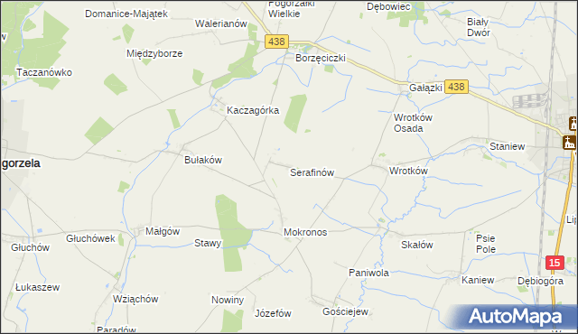 mapa Serafinów, Serafinów na mapie Targeo