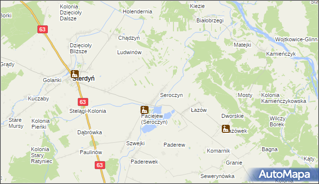 mapa Seroczyn gmina Sterdyń, Seroczyn gmina Sterdyń na mapie Targeo