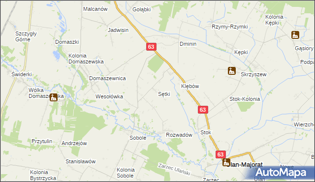 mapa Sętki, Sętki na mapie Targeo