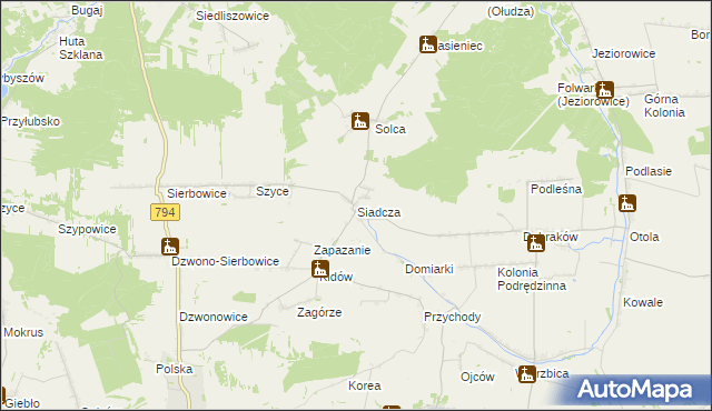 mapa Siadcza gmina Pilica, Siadcza gmina Pilica na mapie Targeo