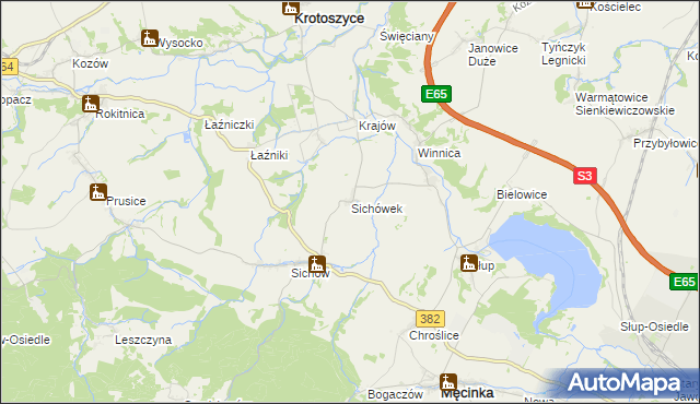 mapa Sichówek, Sichówek na mapie Targeo