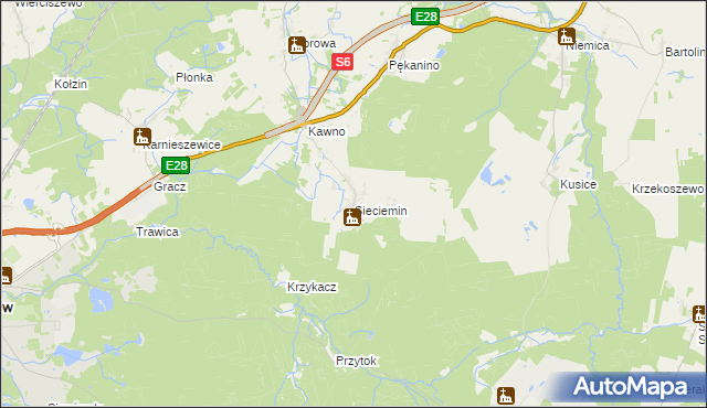 mapa Sieciemin, Sieciemin na mapie Targeo