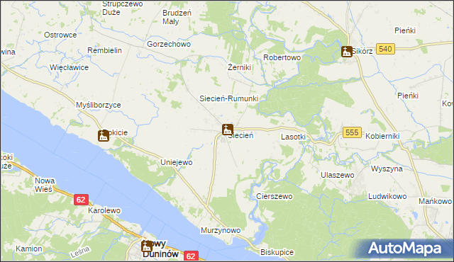 mapa Siecień, Siecień na mapie Targeo