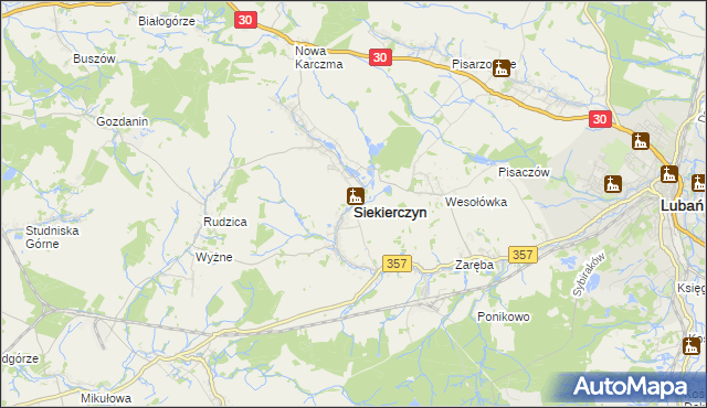 mapa Siekierczyn, Siekierczyn na mapie Targeo