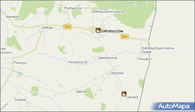 mapa Siekierzyńce, Siekierzyńce na mapie Targeo