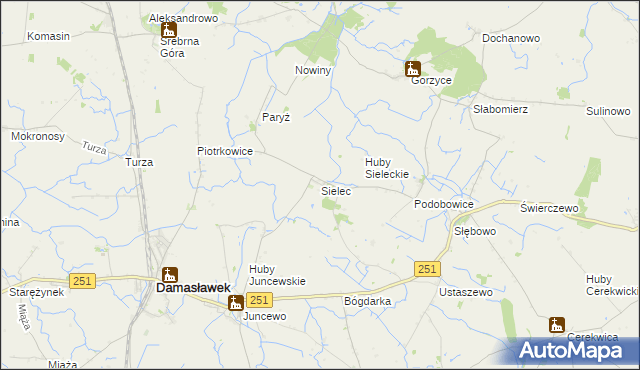 mapa Sielec gmina Żnin, Sielec gmina Żnin na mapie Targeo