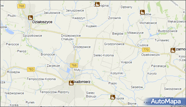 mapa Sielec-Kolonia, Sielec-Kolonia na mapie Targeo