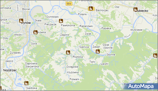 mapa Sielnica, Sielnica na mapie Targeo