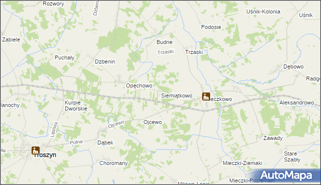 mapa Siemiątkowo gmina Troszyn, Siemiątkowo gmina Troszyn na mapie Targeo