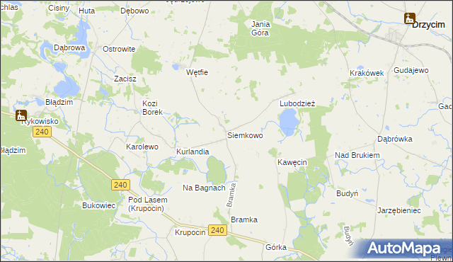 mapa Siemkowo, Siemkowo na mapie Targeo