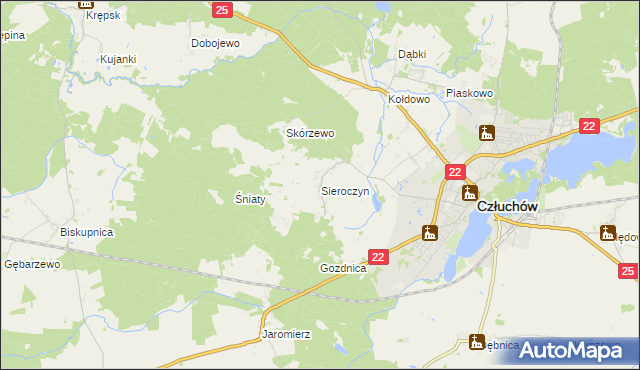 mapa Sieroczyn, Sieroczyn na mapie Targeo