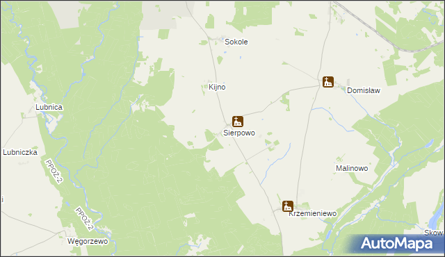 mapa Sierpowo gmina Czarne, Sierpowo gmina Czarne na mapie Targeo