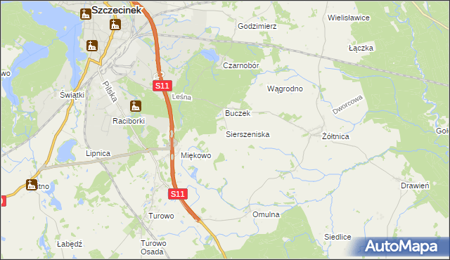 mapa Sierszeniska, Sierszeniska na mapie Targeo