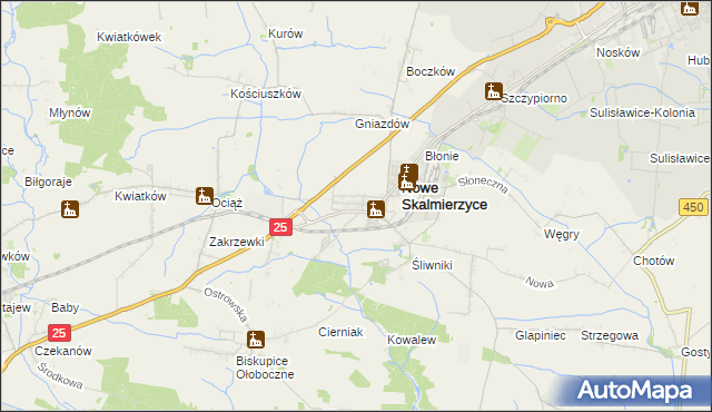 mapa Skalmierzyce, Skalmierzyce na mapie Targeo