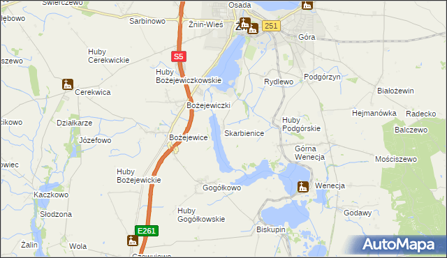 mapa Skarbienice, Skarbienice na mapie Targeo