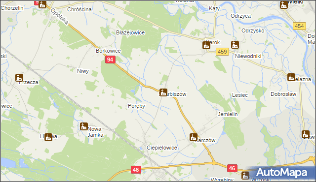 mapa Skarbiszów, Skarbiszów na mapie Targeo