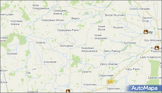 mapa Skaszewo Włościańskie, Skaszewo Włościańskie na mapie Targeo