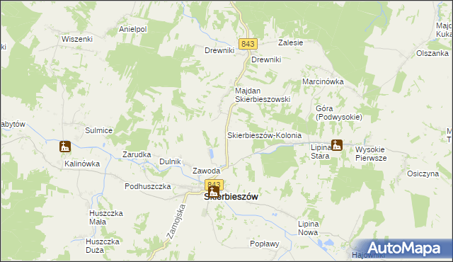 mapa Skierbieszów-Kolonia, Skierbieszów-Kolonia na mapie Targeo