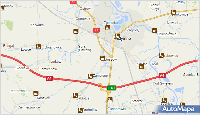 mapa Skołoszów, Skołoszów na mapie Targeo