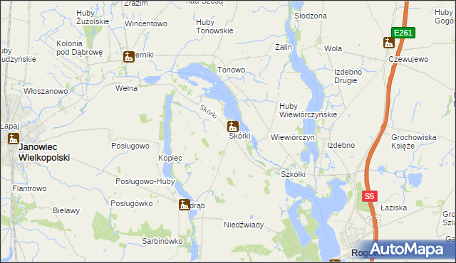 mapa Skórki, Skórki na mapie Targeo