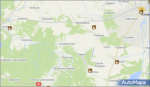 mapa Skrajniwa, Skrajniwa na mapie Targeo