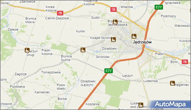 mapa Skroniów, Skroniów na mapie Targeo