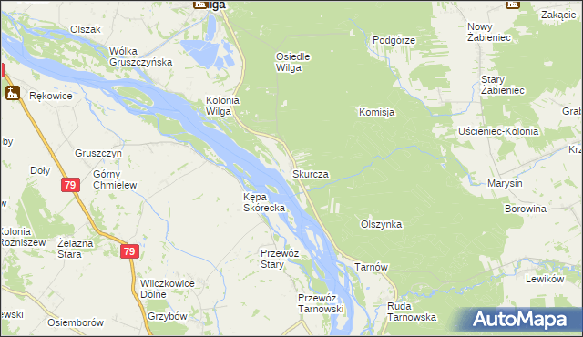 mapa Skurcza, Skurcza na mapie Targeo