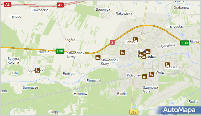 mapa Sławacinek Stary, Sławacinek Stary na mapie Targeo