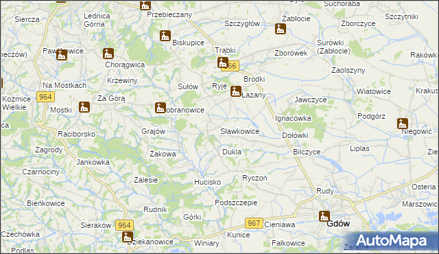 mapa Sławkowice, Sławkowice na mapie Targeo