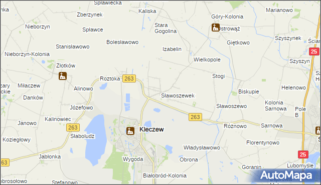 mapa Sławoszewek, Sławoszewek na mapie Targeo