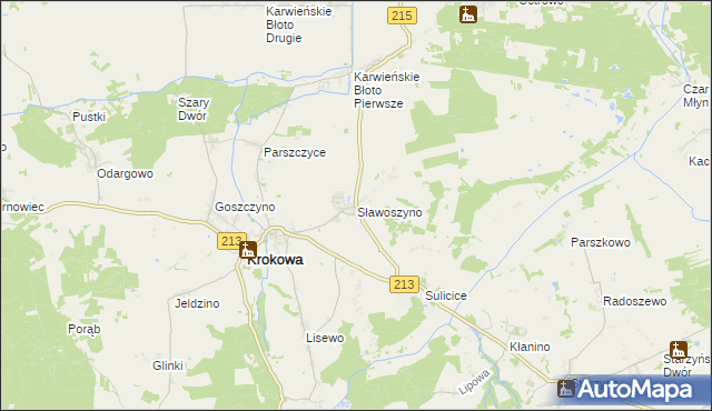 mapa Sławoszyno, Sławoszyno na mapie Targeo