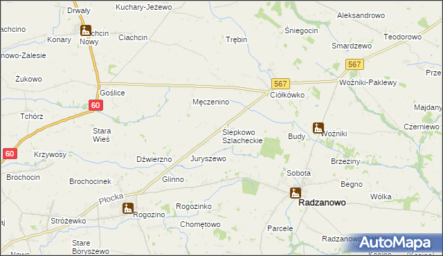 mapa Ślepkowo Szlacheckie, Ślepkowo Szlacheckie na mapie Targeo