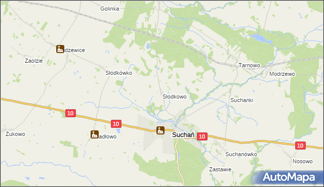 mapa Słodkowo, Słodkowo na mapie Targeo