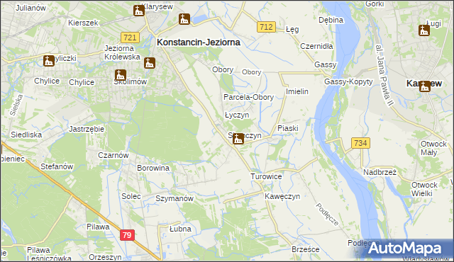 mapa Słomczyn gmina Konstancin-Jeziorna, Słomczyn gmina Konstancin-Jeziorna na mapie Targeo