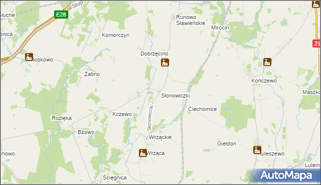 mapa Słonowiczki, Słonowiczki na mapie Targeo