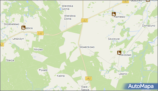 mapa Słowenkowo, Słowenkowo na mapie Targeo