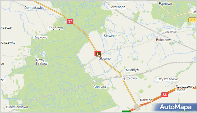 mapa Słowino, Słowino na mapie Targeo