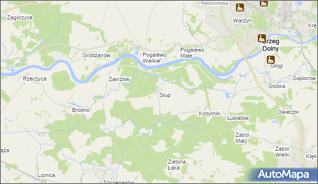 mapa Słup gmina Środa Śląska, Słup gmina Środa Śląska na mapie Targeo