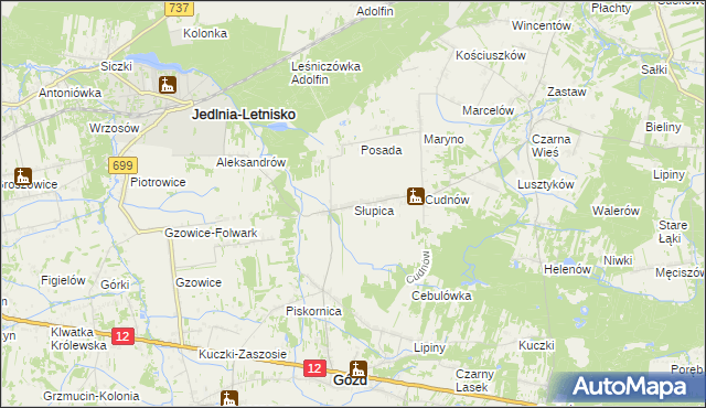 mapa Słupica, Słupica na mapie Targeo