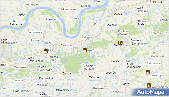 mapa Słupiec gmina Szczucin, Słupiec gmina Szczucin na mapie Targeo