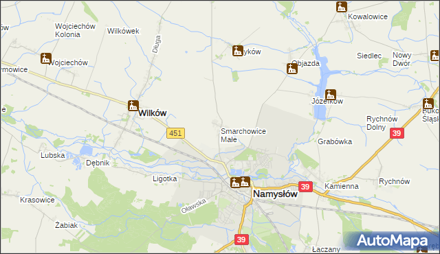 mapa Smarchowice Małe, Smarchowice Małe na mapie Targeo