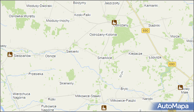 mapa Smarklice, Smarklice na mapie Targeo