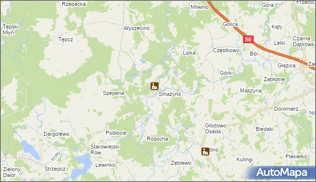 mapa Smażyno, Smażyno na mapie Targeo