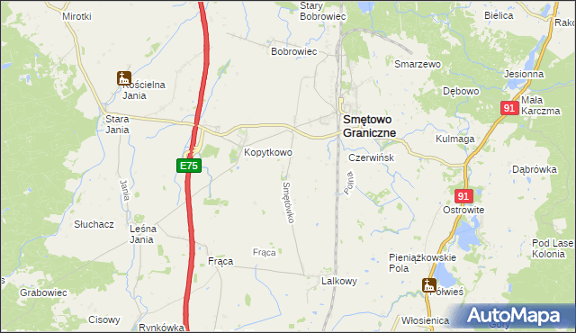 mapa Smętówko, Smętówko na mapie Targeo