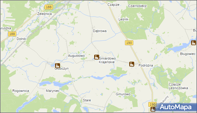 mapa Śmiardowo Krajeńskie, Śmiardowo Krajeńskie na mapie Targeo