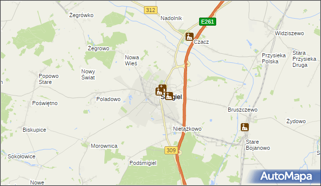 mapa Śmigiel, Śmigiel na mapie Targeo