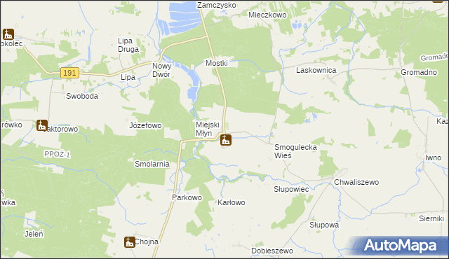 mapa Smogulec, Smogulec na mapie Targeo