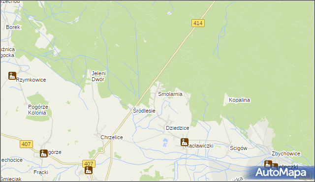 mapa Smolarnia gmina Strzeleczki, Smolarnia gmina Strzeleczki na mapie Targeo